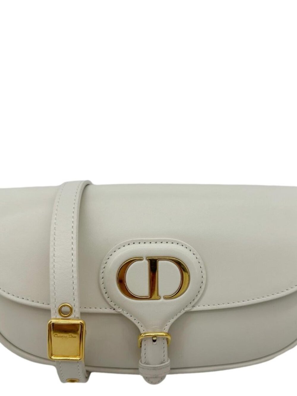 Christian Dior  Bobby East West Calfskin Leather Shoulder Bag Off White